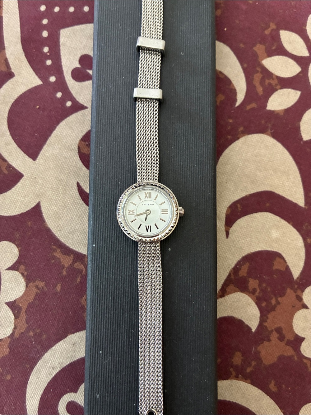 Silpada rare watch. Mesh material- buckle style. Needs battery.